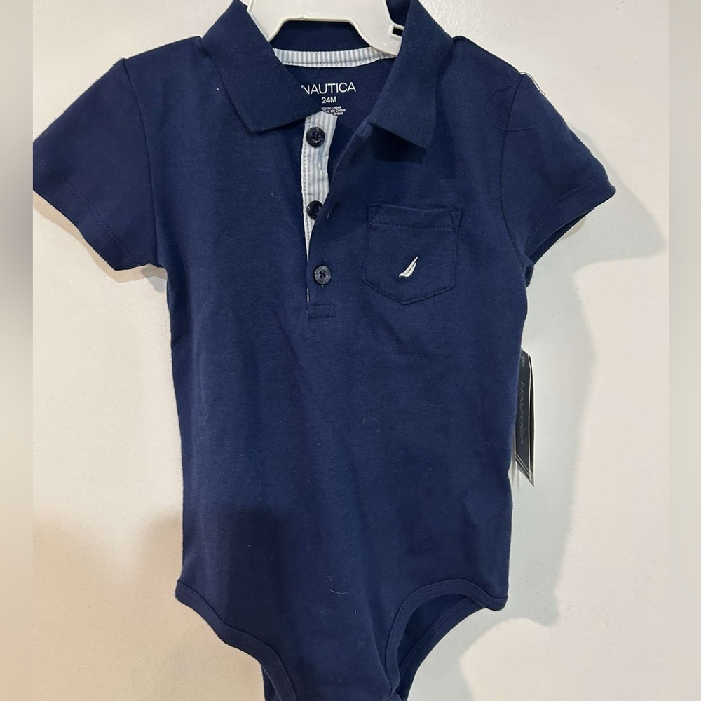 nautica navy blue baby one piece